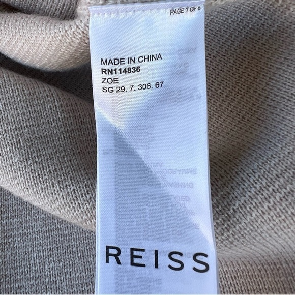 Reiss Zoe Ribbed Knit Sweater Dress Wool Blend Oatmeal NWOT - Picture 15 of 16